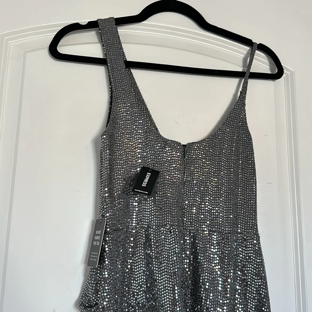 Express Women’s Silver Sparkle Dress - Size XS